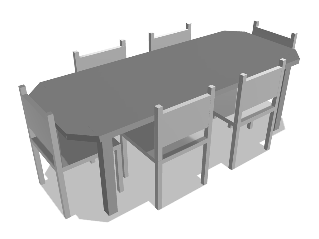 Table de jardin octogonale avec chaises