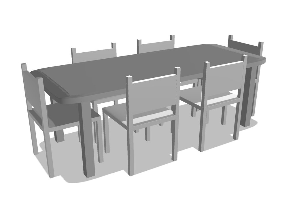 Table de jardin rectangle avec chaises