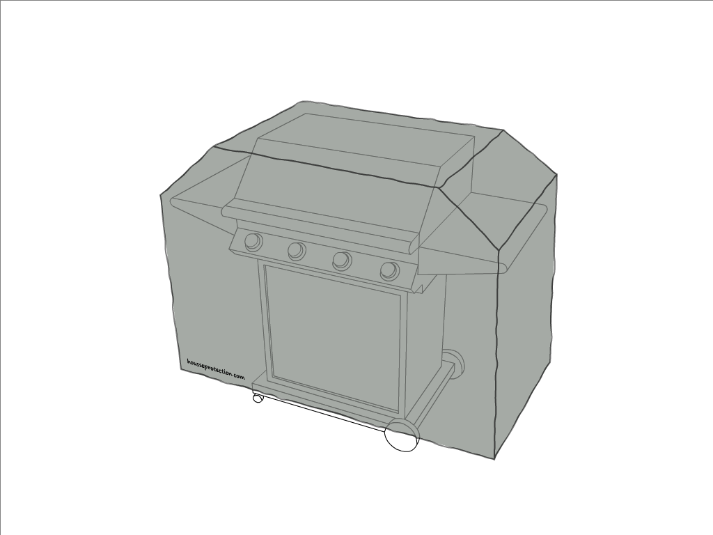 Housse de barbecue   en Protect cover 705 670gr/m², toile PVC Etanche Gris clair