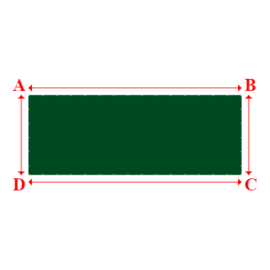 Bâche plate rectangle en Toile PVC Microperforée Protect meshes 362, 430gr/m² Vert - 8x3m