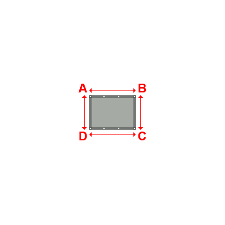 Bâche plate rectangle en Protect cover 705 670gr/m², toile PVC Etanche Gris clair RAL 7038 - 0.9500000000000001x0.7000000000000001m