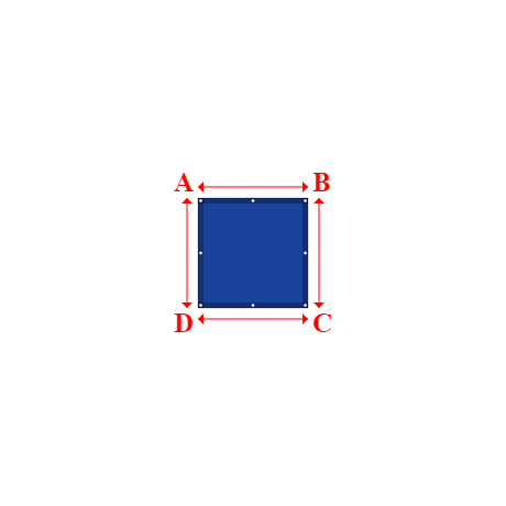 Bâche plate rectangle en Protect cover 705 670gr/m², toile PVC Etanche Bleu foncé RAL 5002 - 1x1m