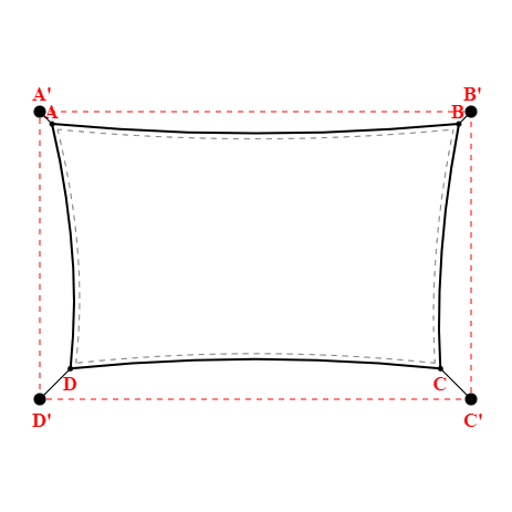 Voile d'ombrage rectangle en Soltis Lounge 96 Anthracite - 566x340m