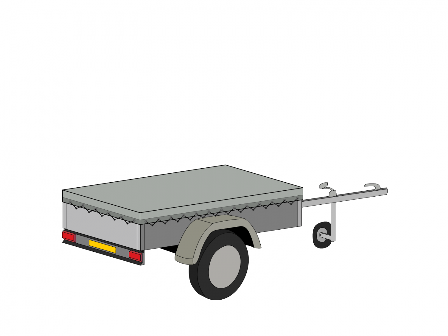 Bâche pour remorque vert loisirs équipement en Protect cover 705 670gr/m², toile PVC Etanche Gris clair RAL 7038