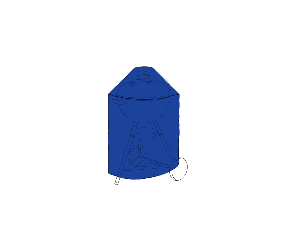 Housse de barbecue   en Protect cover 705 670gr/m², toile PVC Etanche Bleu foncé RAL 5002