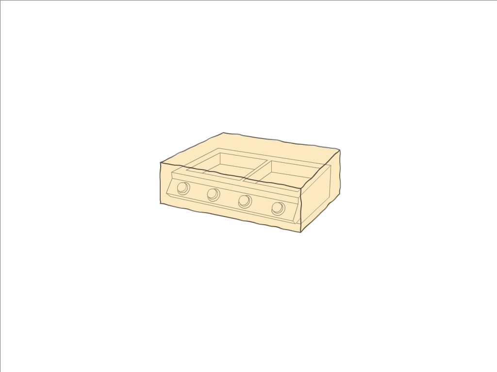 Housse de barbecue en Protect cover 705 670gr/m², toile PVC Etanche Beige ral 1015