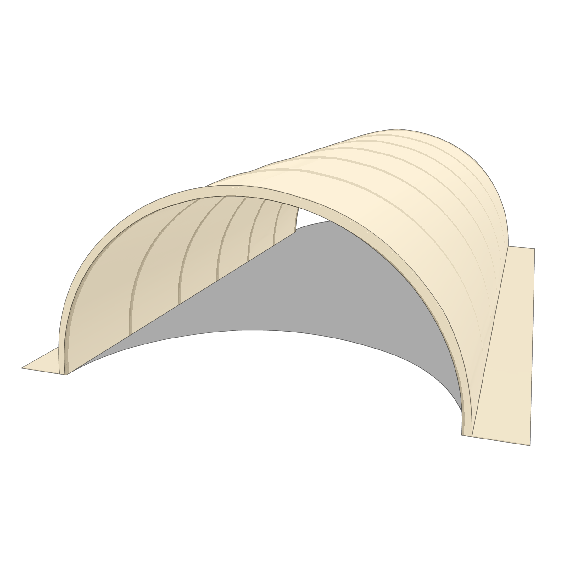 Bâche pour tunnel 16x30m  en Protect cover 705 670gr/m², toile PVC Etanche Beige ral 1015