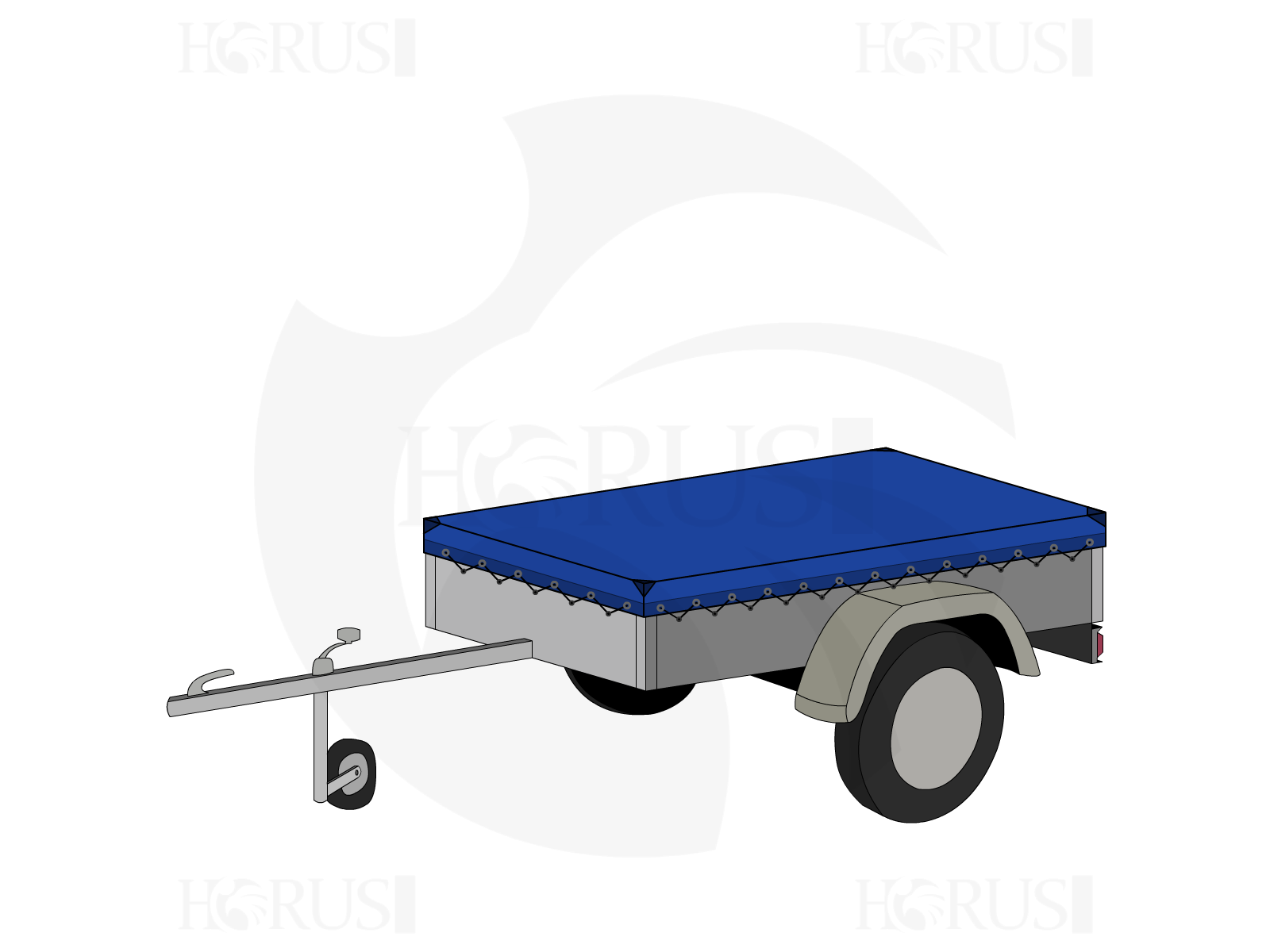 Bâche pour remorque roady 200 en Protect cover 705 670gr/m², toile PVC Etanche Bleu foncé RAL 5002