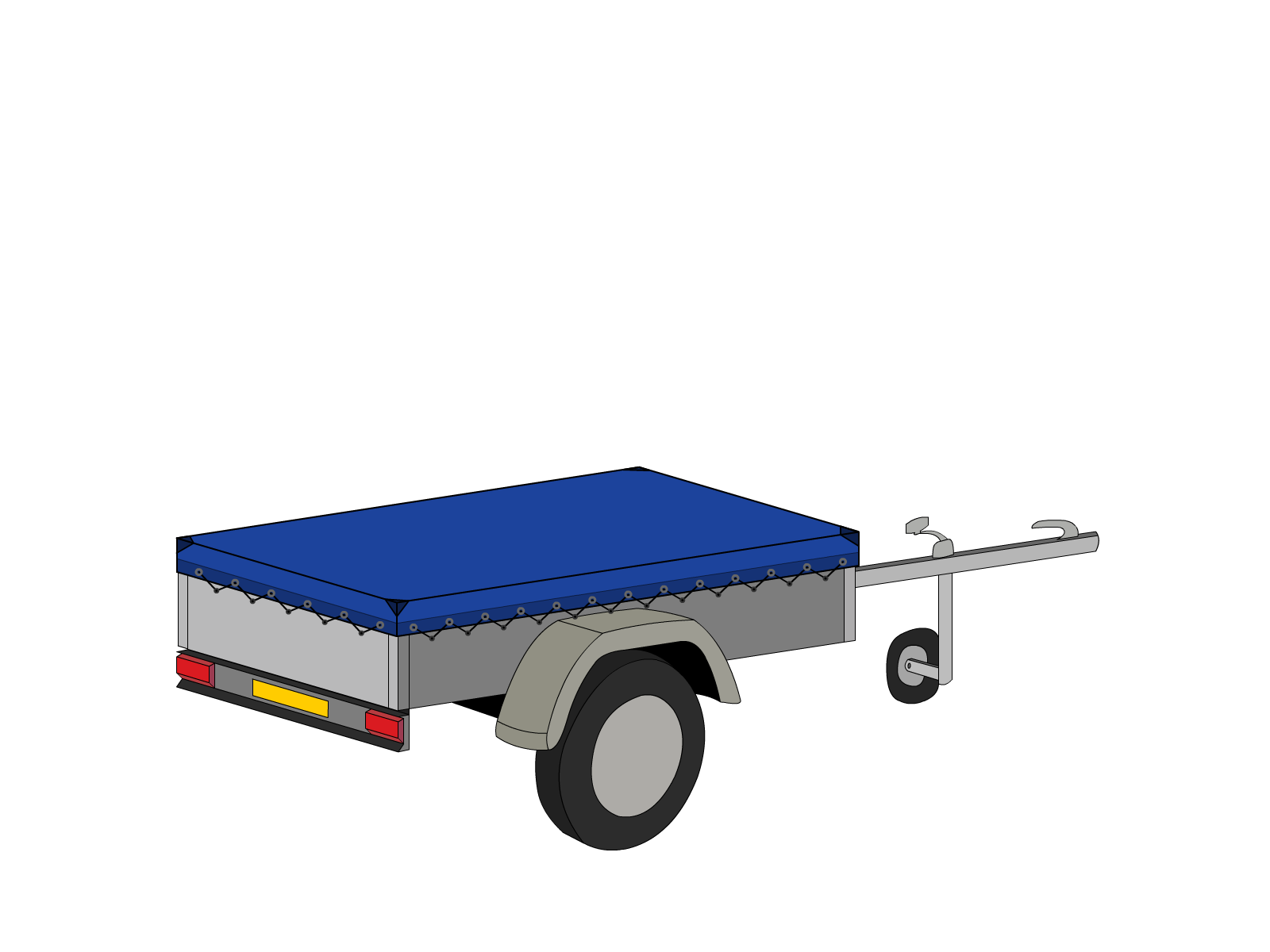 Bâche pour remorque roady 200 en Protect cover 705 670gr/m², toile PVC Etanche Bleu foncé RAL 5002