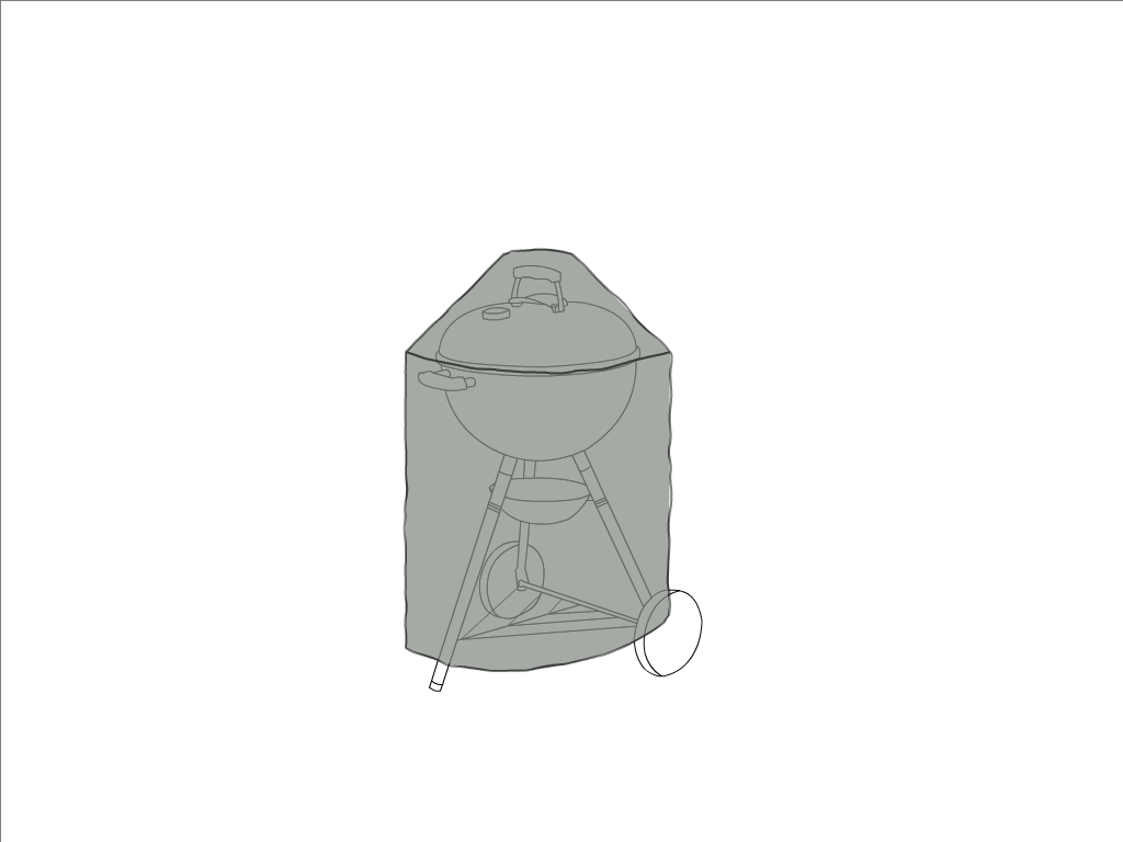 Housse de barbecue   en Protect cover 705 670gr/m², toile PVC Etanche Gris clair RAL 7038