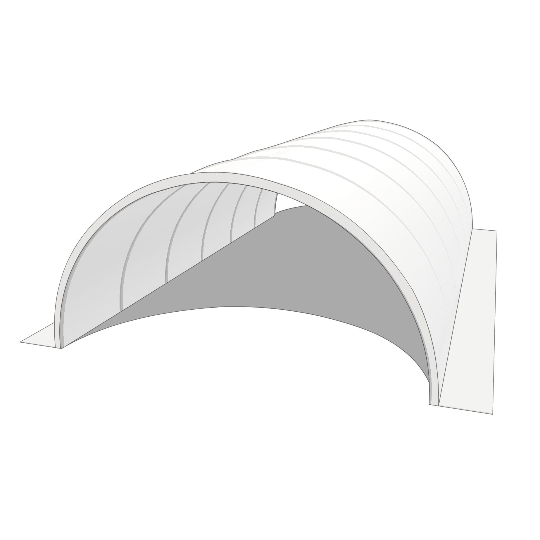 Bâche pour tunnel 7x100m  en Protect cover 705 670gr/m², toile PVC Etanche Blanc RAL 9016