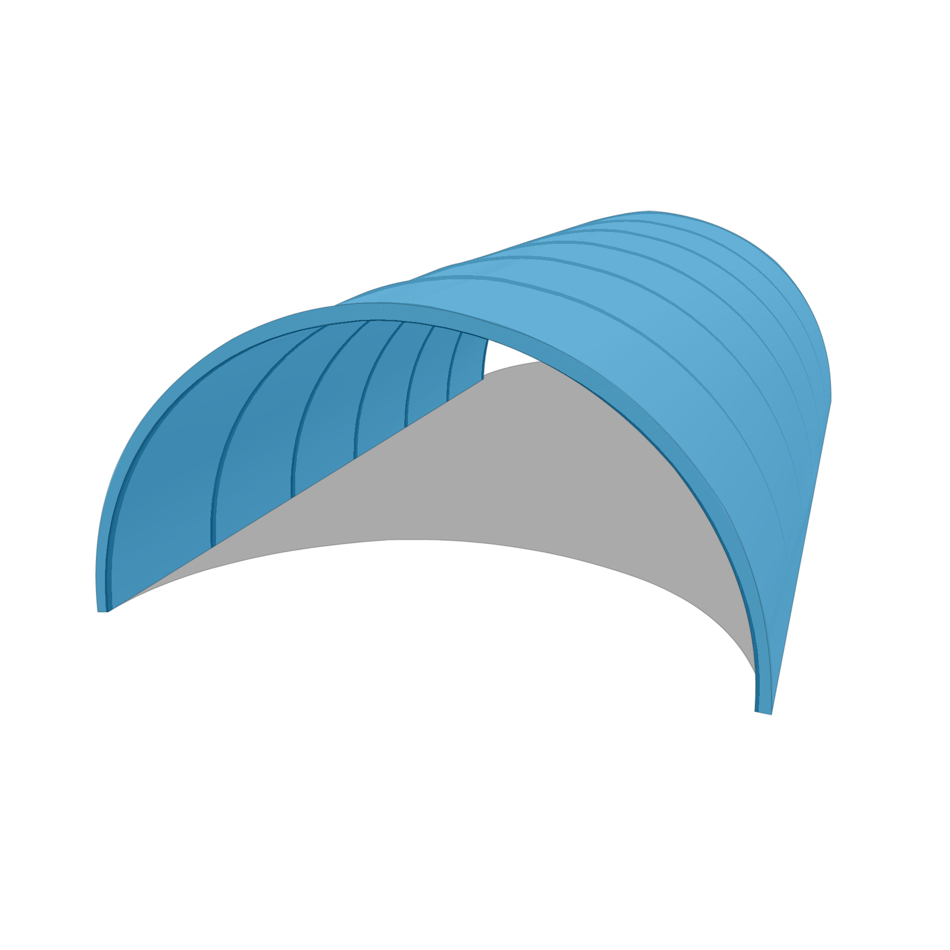 Bâche pour tunnel 18x20m  en Membrane PVC 670gr/m² Bleu clair RAL 5015