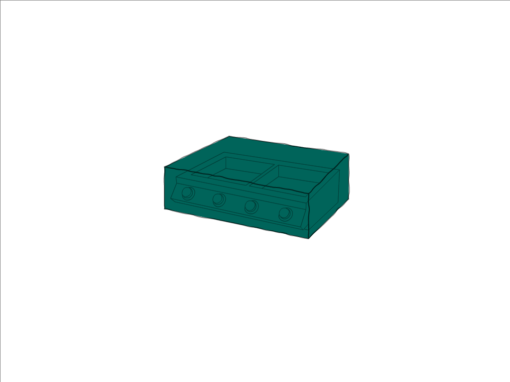 Housse de barbecue   en Membrane PVC 670gr/m² Vert industrie RAL 6026