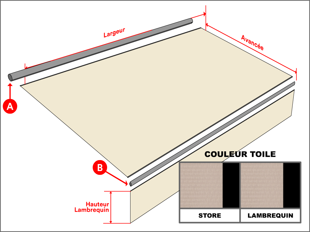 Toile pour store banne Soltis Lounge 96 Sandy beige 96-2135  - 15x6m - remplacement toile de store banne