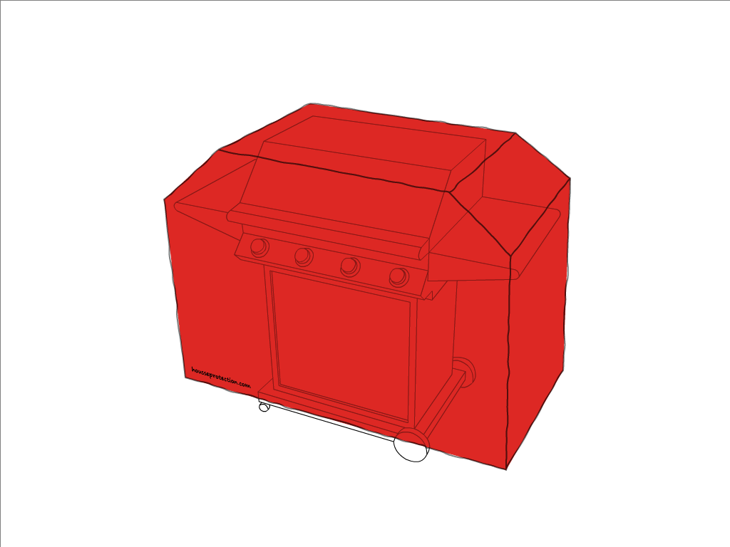 Housse de barbecue   en Membrane PVC 670gr/m² Rouge RAL 3002
