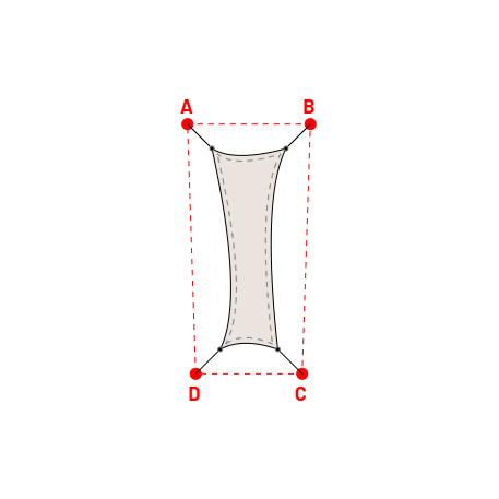 Voile d'ombrage trapèze en Soltis 96 - Toile d'ombrage haute performance Karité 96-50843 - 0,90x2,45x0,70x2,45m