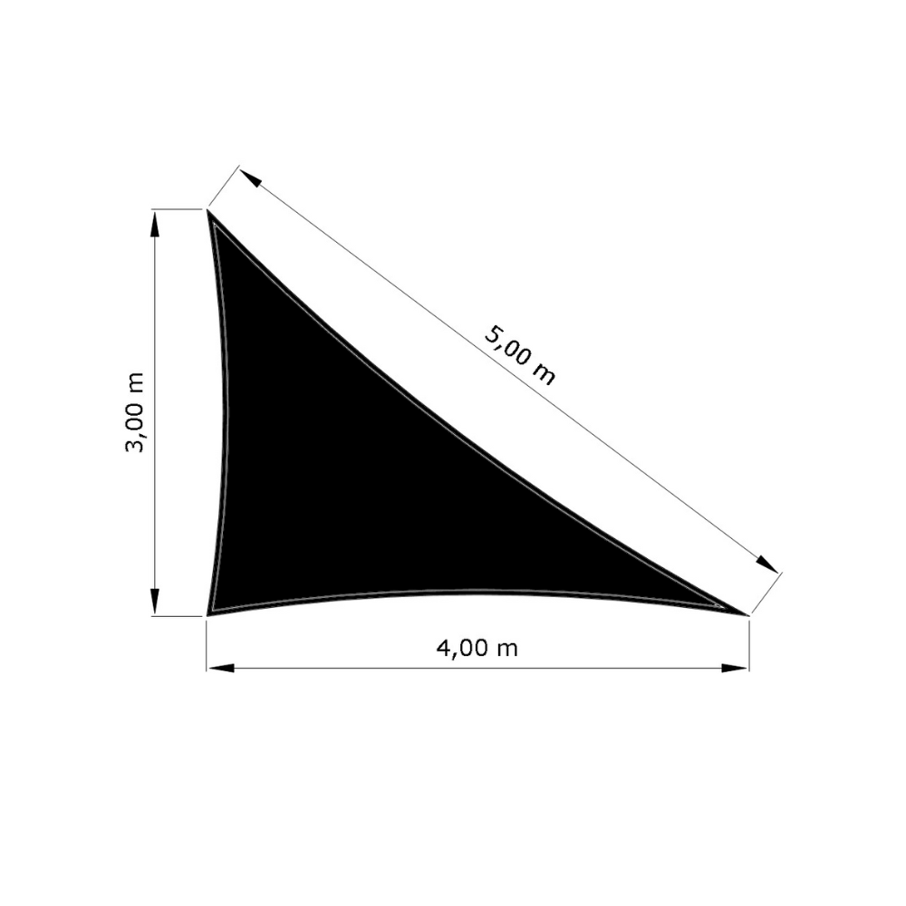Voile d'ombrage standard ajourée triangle  d'une dimension de 3x4x5m