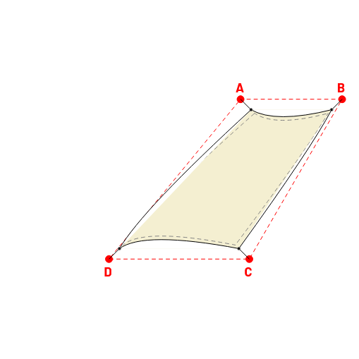 Voile d'ombrage trapèze en AustralMesh - Toile d'ombrage ajourée Naturel (759 AustralMesh) - 2,28x4,64x3,38x5,27m