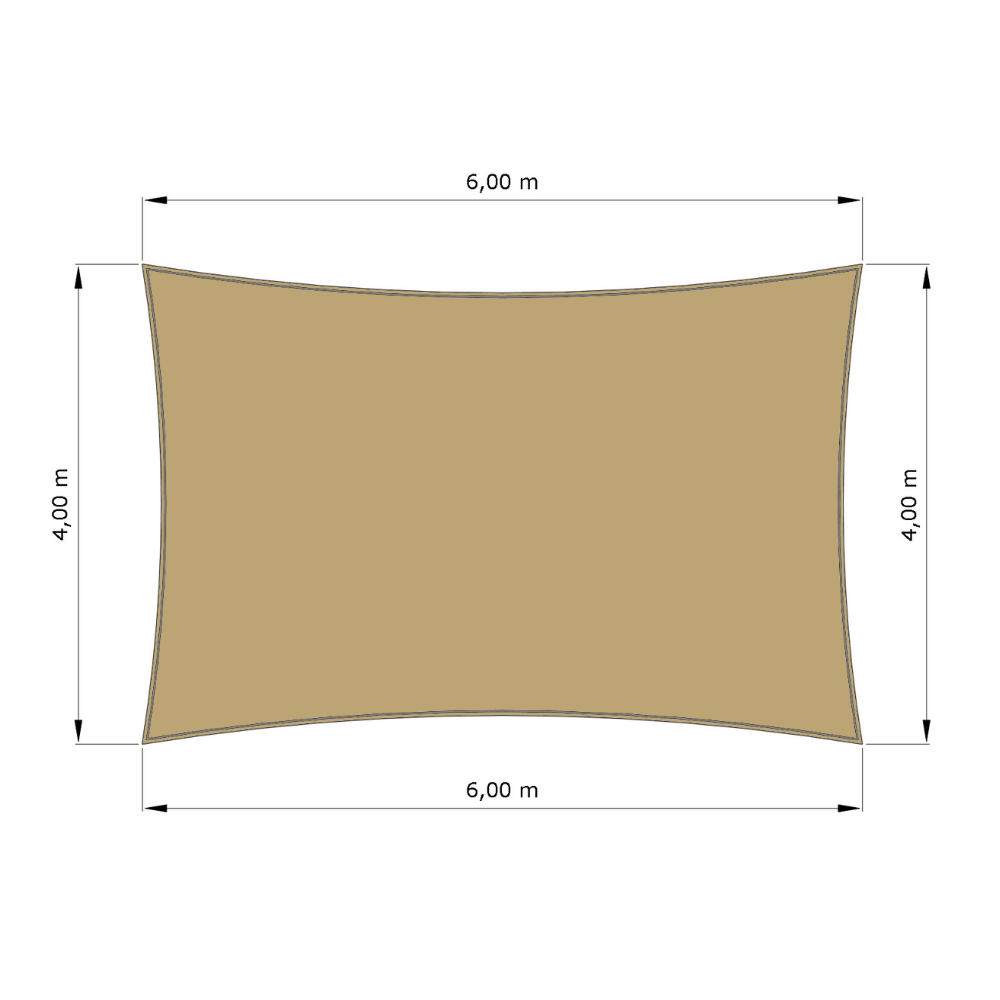 Voile d'ombrage standard ajourée rectangle Sable du désert (704 AustralMesh) d'une dimension de 4x6m