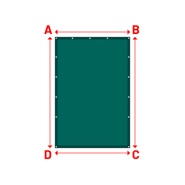Bâche Rectangle en Protect 670 : La référence en matière de protection étanche Vert industrie RAL 6026 - 1.50x2.22m
