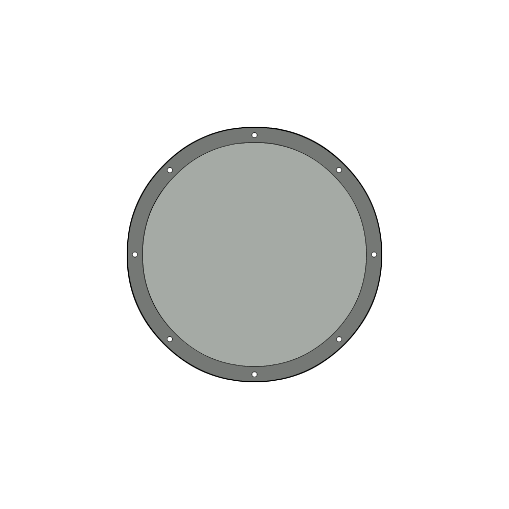 Bâche plate ronde en Protect 670 : La référence en matière de protection étanche Gris clair RAL 7038 d'une diamètre de 6m