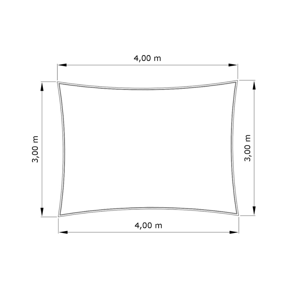 Voile d'ombrage standard ajourée rectangle Blanc (112 AustralMesh) d'une dimension de 4x3m
