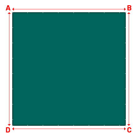 Bâche Rectangle en Protect 670 : La référence en matière de protection étanche Vert industrie RAL 6026 - 6.00x6.00m