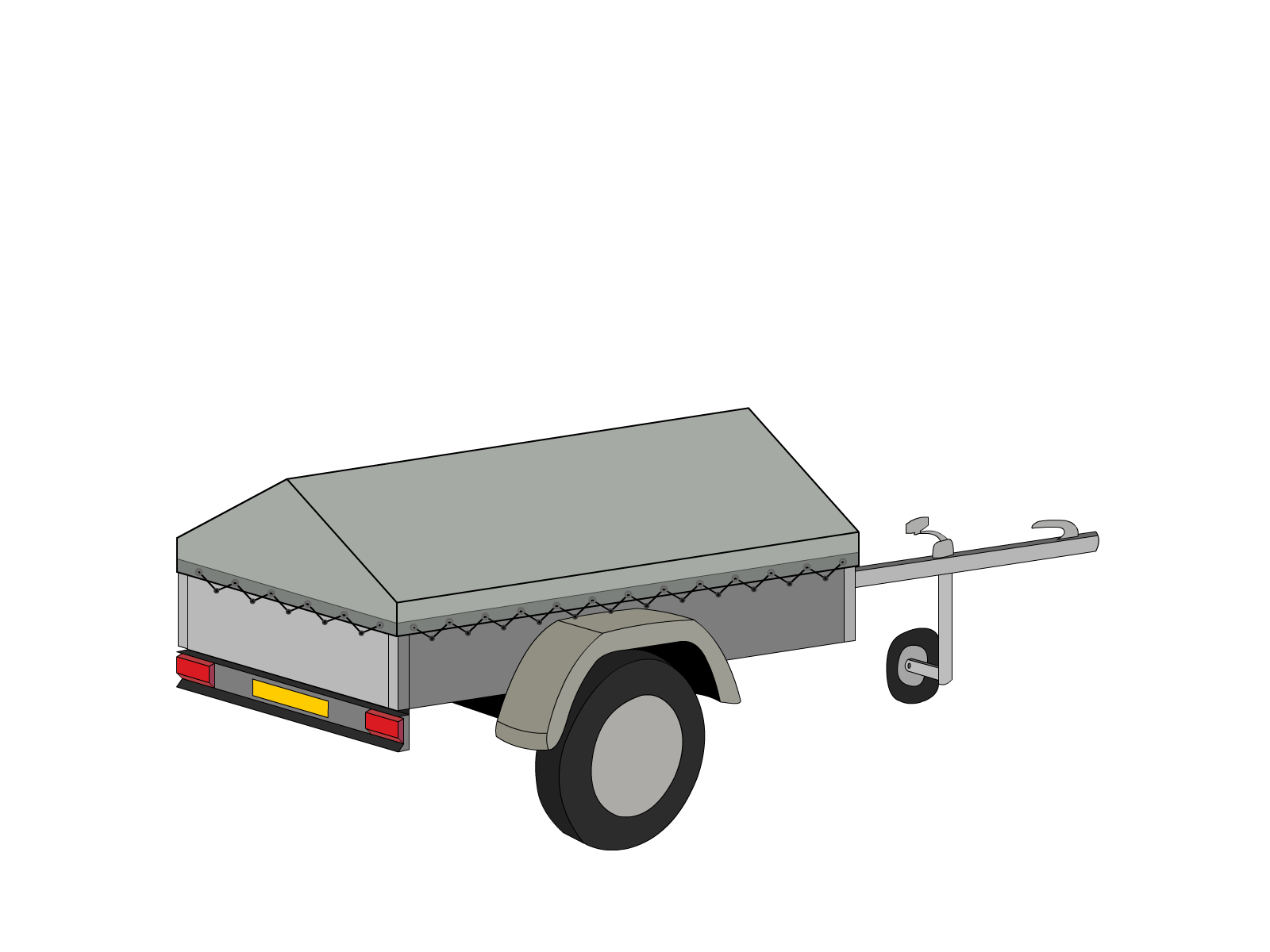 Bâche pour remorque bagagère Basse flèche en Protect 670 : La référence en matière de protection étanche Gris clair RAL 7038