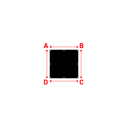 Bâche Rectangle en Protect 670 : La référence en matière de protection étanche Noir RAL 9005 - 1.00x1.00m