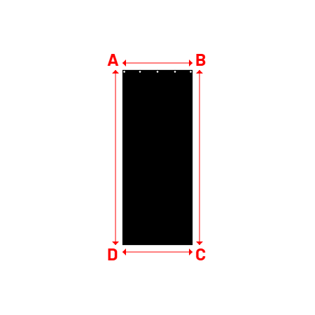 Bâche Rectangle en Protect 670 : La référence en matière de protection étanche Noir RAL 9005 - 1.00x2.50m