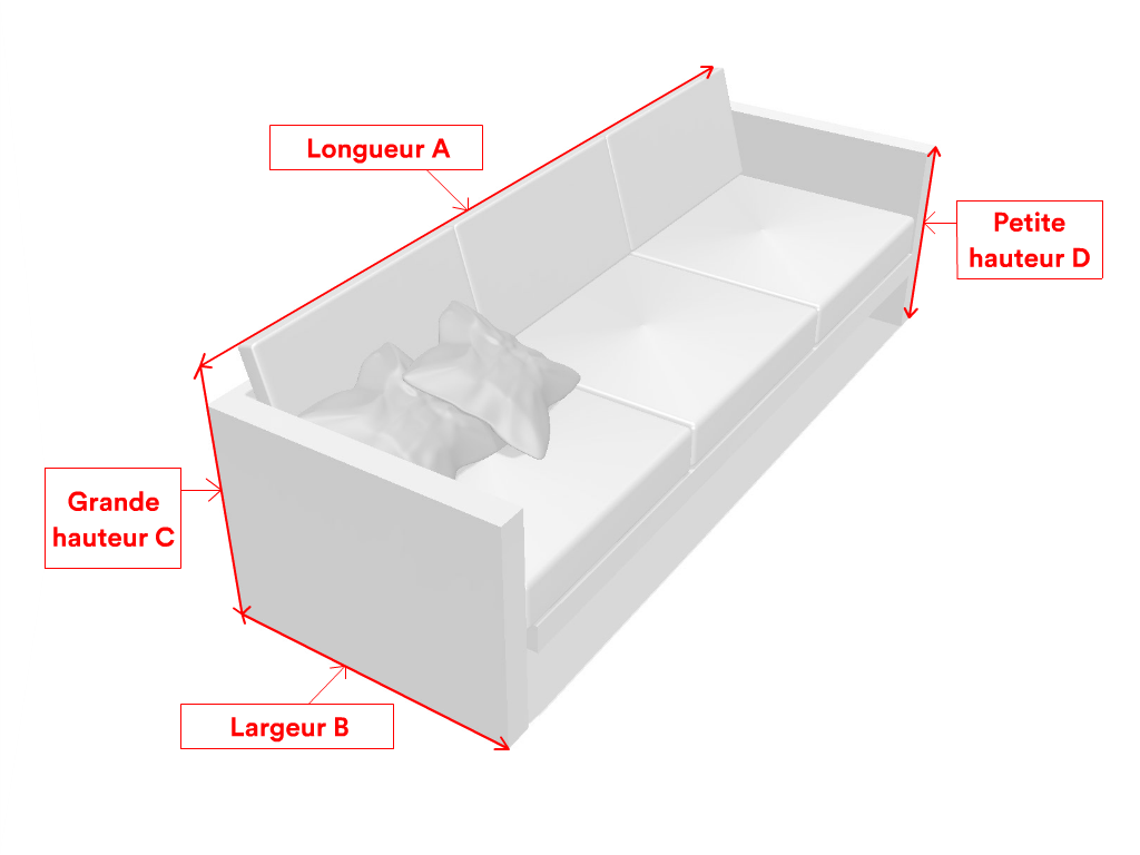 Canapé de jardin haut - MaxiProtect 900 : Protection & grammage renforcé Gris agate RAL 7038 - 31071