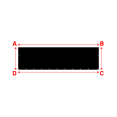 Bâche Rectangle en Protect 670 : La référence en matière de protection étanche Noir RAL 9005 - 3.10x0.86m