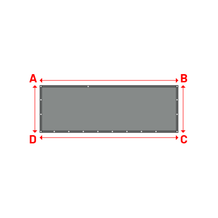 Bâche Rectangle en AustralMesh - Toile d'ombrage ajourée Gris Acier (648 AustralMesh) - 2.86x0.98m