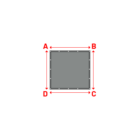 Bâche Rectangle en AustralMesh - Toile d'ombrage ajourée Gris Acier (648 AustralMesh) - 1.30x1.25m