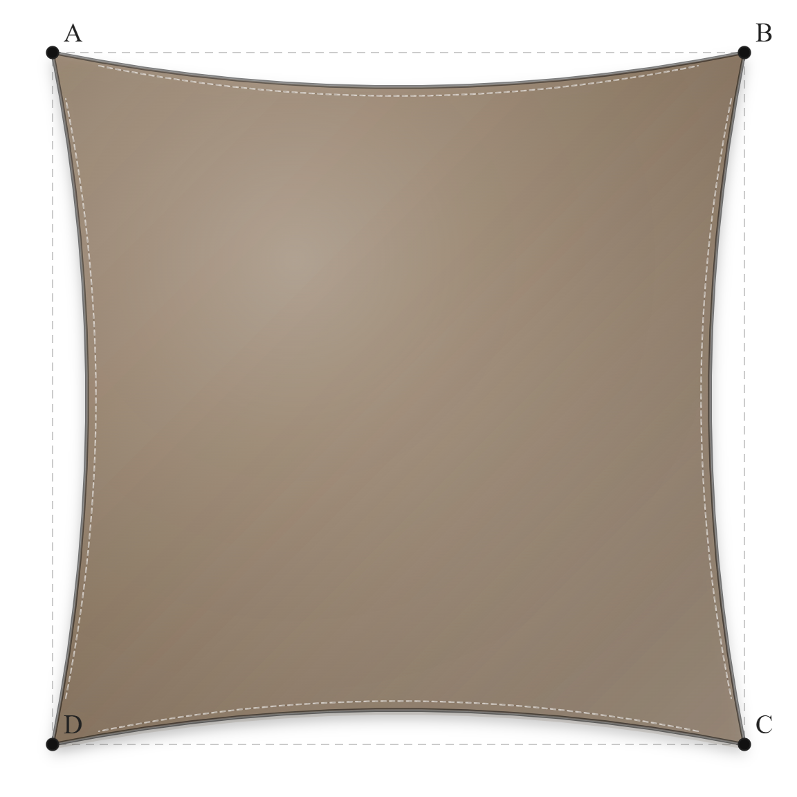 Voile d'ombrage - Voile d'ombrage Carrée - Bois flotté 294 (AustralMesh)