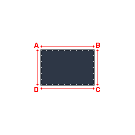 Bâche Rectangle en AustralMesh - Toile d'ombrage ajourée Bleu marine (735 AustralMesh) - 1.80x1.20m