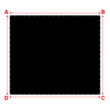 Bâche Rectangle en Protect 670 : La référence en matière de protection étanche Noir RAL 9005 - 4.00x3.50m