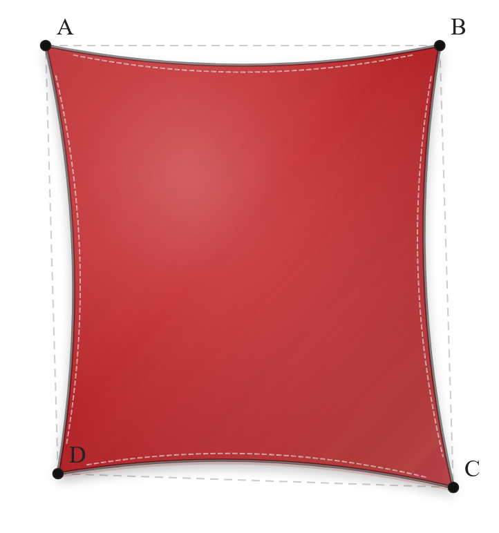 Voile d'ombrage - Forme Trapèze - Rouge