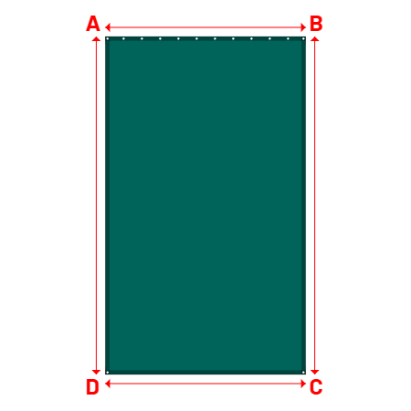 Bâche Rectangle en Protect 670 : La référence en matière de protection étanche Vert industrie RAL 6026 - 2.37x4.00m