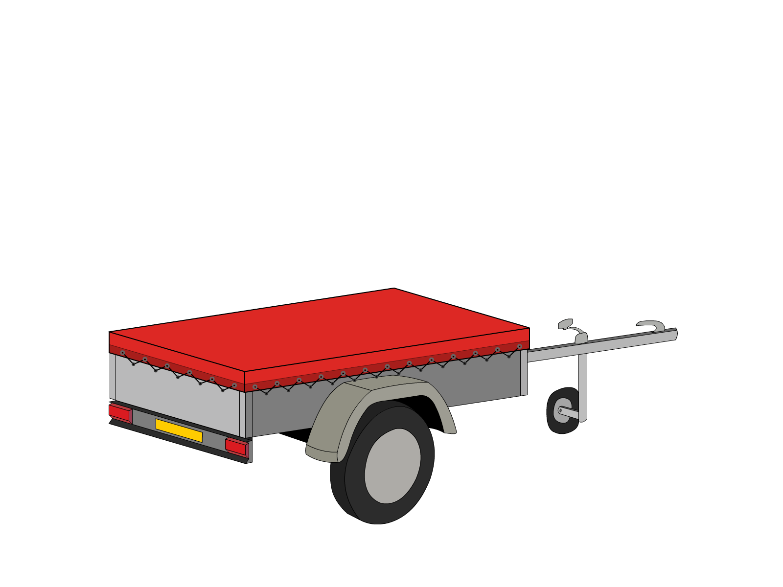 Bâche pour remorque bagagère Basse droite en Protect 670 : La référence en matière de protection étanche Rouge RAL 3002