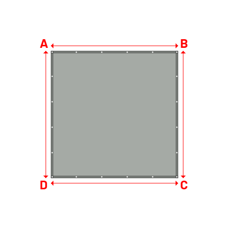 Bâche Rectangle en Protect 670 : La référence en matière de protection étanche Gris clair RAL 7038 - 2.50x2.50m