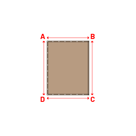 Bâche Rectangle en Soltis 502 Proof : bâche spéciale protection solaire & grand choix de coloris Beige Sable - 502V3-2135C - 1.40x1.80m