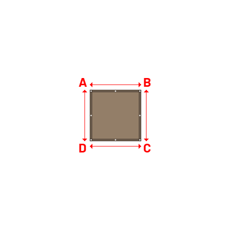 Bâche Rectangle en AustralMesh - Toile d'ombrage ajourée Bois flotté 294 (AustralMesh) - 1.00x1.00m