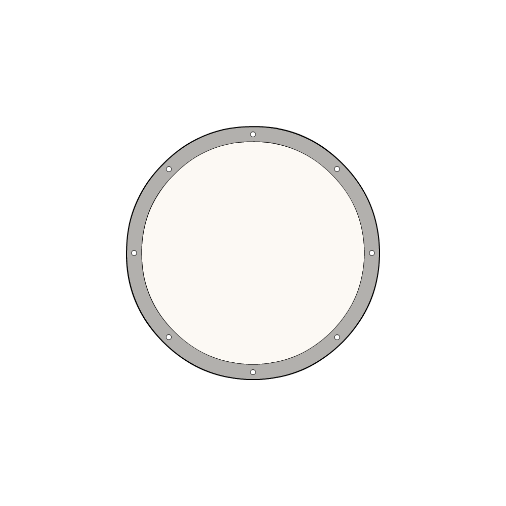 Bâche plate ronde en Soltis Perform 92 Blanc 92-2044 d'une diamètre de 1.5m