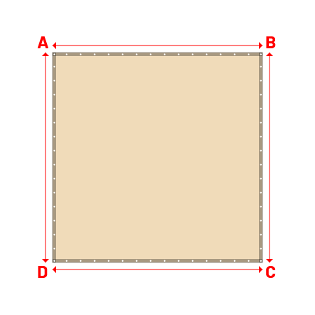 Bâche Rectangle en Soltis 96 - Toile d'ombrage haute performance Blanc Cassé 96-1103 - 3.00x3.00m