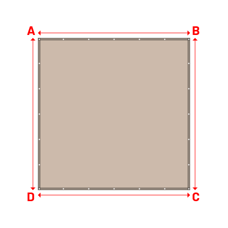 Bâche Rectangle en Soltis 96 - Toile d'ombrage haute performance Beige Sablé 96-2135 - 3.00x3.00m