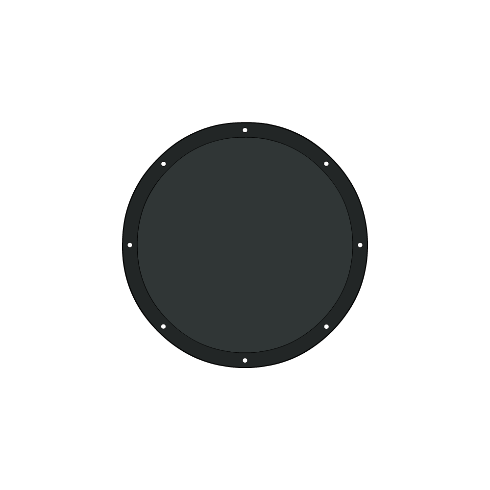 Bâche plate ronde en Protect 670 : La référence en matière de protection étanche Gris anthracite RAL 7016 d'une diamètre de 3.7m