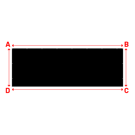 Bâche Rectangle en Protect 670 : La référence en matière de protection étanche Noir RAL 9005 - 7.30x2.50m