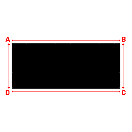 Bâche Rectangle en Protect 670 : La référence en matière de protection étanche Noir RAL 9005 - 6.00x2.50m