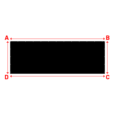 Bâche Rectangle en Protect 670 : La référence en matière de protection étanche Noir RAL 9005 - 7.30x2.50m